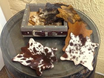 Cowhide Coasters Natural, Set of 4 – High Fashion Home